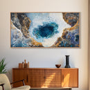 Ocean Abyss, oyster painting, abstract coastal art, framed canvas print, nautical wall art, extra wide art, blue wall art