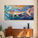 Vibrant Trout Art, fly fishing art, lake Tahoe art, trout art, coastal wall art, nautical decor, original painting, canvas print