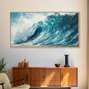 Ocean Wave Art, Seascape Painting, Coastal Decor, Nautical Wall Art, Beach House Gift, Blue and Green Wall Art, Framed Canvas Print