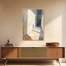 Shadowed Hallway, moody art, wabi sabi wall art, minimalist art, vertical wall art, framed canvas print, above bed wall art