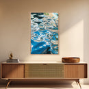 Water Reflection, abstract art, teal wall art, coastal decor, wabi sabi art, minimalist art, framed canvas print, wall decor