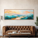 Pastel Sunset Landscape Canvas Print Mountain Wall Art, Serene Home Decor, Nature Painting, Bedroom Artwork, Minimalist Wall Decor