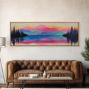 Vibrant Sunset Mountains Canvas Print - Abstract Landscape Wall Art, Colorful Nature Painting, Bold Statement Home Decor