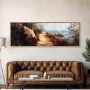 Seaside Trail Painting Framed Canvas Print - Coastal Landscape Art, Beach Pathway Wall Decor, Ocean Sunset Scene, Home Aesthetic