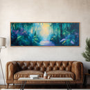 Lush Jungle Pathway Painting Tropical Rainforest Wall Art Greenery Nature Decor Vibrant Botanical Artwork Boho Living Room