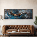 Industrial Wall Art, Dark Texture Painting, Masculine Decor, Framed Canvas Print, Office Artwork, Rustic Metal Art