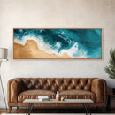 Aerial Beach View Canvas Print Abstract Seascape Painting, Ocean Waves , Nautical Coastal Wall Art, Minimalist Home Decor