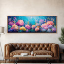 Deep Sea Fantasy Canvas Print, Oceanic Wonderland Wall Art, Marine Life Painting, Dreamy Underwater Aesthetic, Vibrant Colors