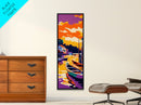 Sunset Boats, Vibrant Lake Scene, Framed Canvas Print, Nautical Wall Art, Living Room Art, Colorful Landscape, Coastal Decor, Cabin Art
