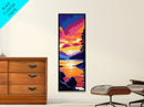 Tranquil Lake, Forest Reflection, Framed Canvas Print, Serene Nature Wall Art, Zen Decor, Vibrant Sunset Painting, Bedroom Artwork