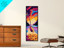 Golden Flow, Surreal Art, Fantasy Landscape, Vibrant Painting, Canvas Print, Unique Wall Art, Living Room Decor, Bold Colors