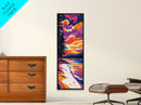 Forest Beach, Sunset Glow, Tranquil Scene, Nature Art, Canvas Print, Living Room Wall Decor, Fall Aesthetic, Serene Painting