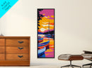 Docked Boats, Lake Sunset, Vibrant Wall Art, Nautical Decor, Canvas Print, Living Room Accent, Modern Boho Art, Gift Idea