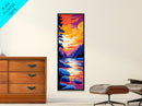 Sunset River, Nature Wall Art, Vibrant Landscape, Framed Canvas Print, Colorful Wilderness, Cabin Decor, Living Room Art, Boho Art