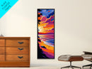 Coastal Sunset, Beach Art, Ocean View, Framed Canvas Print, Vibrant Seascape, Warm Summer Aesthetic, Living Room Art, Minimalist