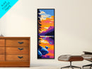 Mountain Reflection, Scenic Landscape, Vibrant Sunset, Framed Canvas Print, Wilderness Decor, Nature Inspired Art, Office Wall Art, Boho