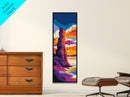 Desert Spire, Canyon Landscape, Sunset Glow, Framed Canvas Print, Adventure Decor, Western Style Art, Nature Inspired, Office Wall Art