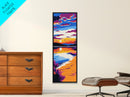 Tranquil Beach Sunset, Serene Ocean View, Relaxing Wall Art, Coastal Home Decor, Modern Canvas Print, Minimalist Landscape