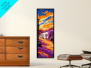 Desert Sunset, Southwest Art, Vibrant Adobe House, Colorful Western Print, Home Decor, Living Room Wall Art, Framed Canvas Print