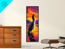 Loon, Standing, Water, Sunset, Canvas Print, Wildlife Art, Nature Lover Gift, Birdwatcher Art, Rustic Wall Decor, Autumn Wall Art