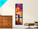 Lone Figure, Sunset Beach, Serene Ocean Scene, Moody Coastal Print, Contemplative Wall Art, Minimalist Aesthetic, Canvas Print