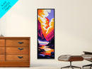 Mountain Sunset, River Reflection, Nature Escape, Framed Canvas Print, Boho Art, Living Room Decor, Scenic Landscape, Vibrant Colors