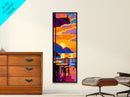 Sunset Balcony, Coastal, Vibrant, Relaxing, Framed Canvas Print, Sunset Art, Coastal Wall Art, Dining Room Decor, Beach Vibes