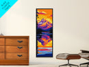 Lake Reflection, Colorful Mountain Wall Art, Tranquil Nature Decor, Lodge Framed Canvas Print, Living Room Accent, Modern Aesthetic