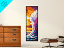 Abstract Ocean, Colorful Wave Wall Art, Coastal Home Decor, Beach Vibes, Nautical Living Room Canvas Print, Modern Aesthetica