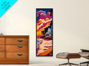 Beach House, Coastal Landscape, Sunset Wall Art, Nautical Home Decor, Vibrant Painting, Framed Canvas Print, Bedroom Wall Art