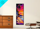 Tropical Paradise, Palm Trees, Sunset Beach Art, Coastal Home Decor, Vibrant Wall Art, Boho Beach House, Canvas Print, Living Room Art