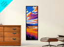 Mountain Meadow, Sunset Landscape, Nature Lover Art, Vibrant Sky Scene, Cozy Cabin Decor, Canvas Print, Bedroom Wall Art