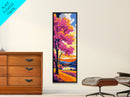 Vibrant Autumn Tree, Framed Canvas Print, Colorful Landscape, Nature Wall Art, Bright Fall Decor, Living Room Art, Boho Home Style