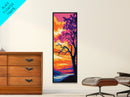 Bold Lone Tree, Canvas Print, Dramatic Sunset Art, Vibrant Nature Landscape, Striking Wall Decor, Rustic Home Accent, Modern Boho Style