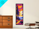 Sunset Path, Vibrant Landscape, Autumn Woods, Nature Print, Framed Canvas Print, Modern Wall Art, Rustic Decor, Bedroom Wall Art
