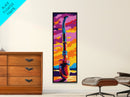 Mountain Trail, Golden Sunset, Lakeside Scene, Fall Art, Canvas Print, Vibrant Nature, Rustic Wall Art, Cozy Home Decor