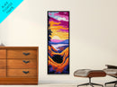 Palm Tree, Sunset Glow, Tropical Vibes, Summer Art, Canvas Print, Beach House Decor, Living Room Wall Art, Vibrant Colorful Art