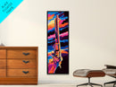 Western Gun Art, Cowboy Wall Decor, Vibrant Pistol Print, Rustic Wall Art, Man Cave Poster, Pop Art, Framed Canvas Print