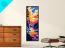 Mountain Lake Sunset, Vibrant Nature Art, Autumn Landscape Print, Cozy Cabin Decor, Scenic Wall Art, Framed Canvas Print