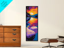 Tranquil Lake, Sunset Serenity, Vibrant Art, Framed Canvas Print, Home Office Wall Art, Boho Art, Autumn Decor, Gift Idea