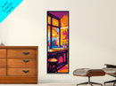 Vibrant Bar Scene, Sunset Wall Art, Modern Decor, Framed Canvas Print, Colorful Home Art, Warm Tones, Dining Room Art, Rustic Aesthetic