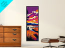 Serene Lakeside, Sunset Reflection, Nature Art, Framed Canvas Print, Vibrant Landscape, Modern Home Decor, Bedroom Wall Art, Bold Colors