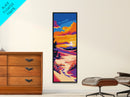 Desert Sunset Path, Warm Scenic Art, Serene Nature Print, Framed Canvas Print, Vibrant Boho Decor, Southwest Landscape, Earthy Tones