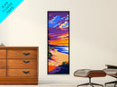 Serene Beach Sunset, Coastal Wall Art, Ocean Landscape, Framed Canvas Print, Vibrant Seascape, Relaxing Home Decor, Modern Aesthetic