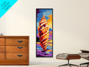 Spiral Shell Art, Ocean Inspired Decor, Coastal Beach House Art, Framed Canvas Print, Nautical Wall Art, Vibrant Marine Aesthetic