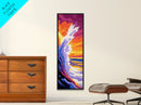 Ocean Wave Crash, Dramatic Seascape, Vibrant Coastal Art, Framed Canvas Print, Nautical Home Decor, Bold Colorful Aesthetic, Beach House