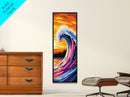 Ocean Wave, Sunset Surf, Coastal Art, Canvas Print, Beach House Decor, Living Room Wall Art, Vibrant Seascape, Nautical Theme