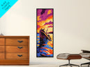 Sunset Shipwreck, Nautical Art, Vibrant Ocean Scene, Framed Canvas Print, Coastal Decor, Beach House Wall Art, Living Room Art