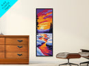 Sunset River, Nature Wall Art, Framed Canvas Print, Rustic Decor, Fall Art, Landscape Painting, Living Room Art, Cabin Aesthetic