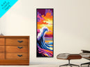 Ocean Wave, Surfing Art, Framed Canvas Print, Beach House Wall Art, Coastal Home Decor, Nautical Wall Art, Vibrant Seascape Painting